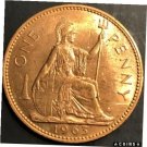 1963 Great Britain  Large Penny queen Elizabeth II- Nice BU