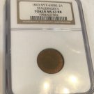 1863 New York NY STAUDINGER'S Token F-630BS-2a NGC MS63