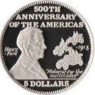 1991 Bahamas Large Proof Silver $5 America-500 years- Henry Ford