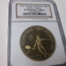 Rare 1996 Romania Brass100 L pattern Olympic Tennis NGC PF 68 Ultra Cameo