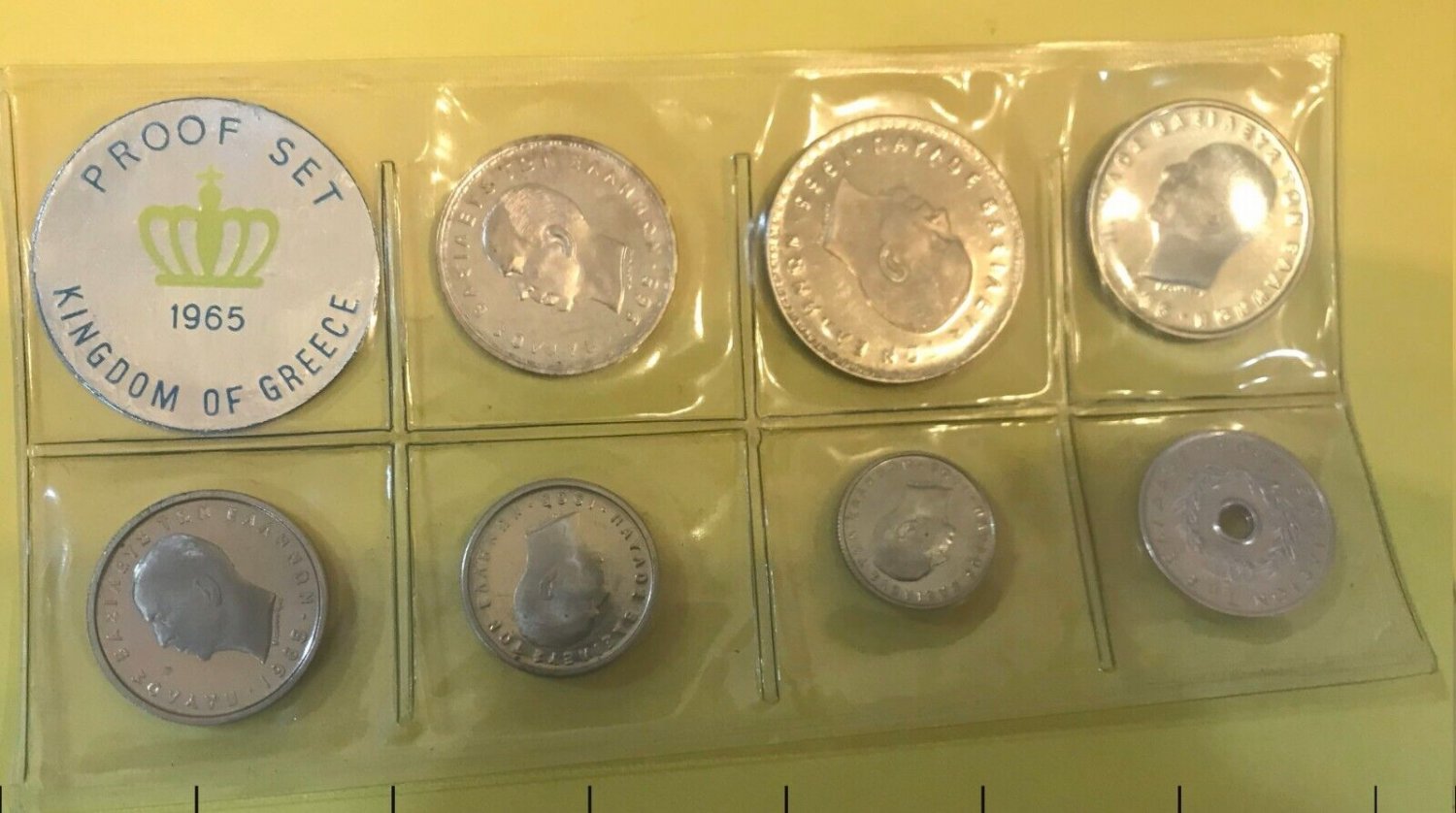 1965 Greece Proof set- Original Mint holder