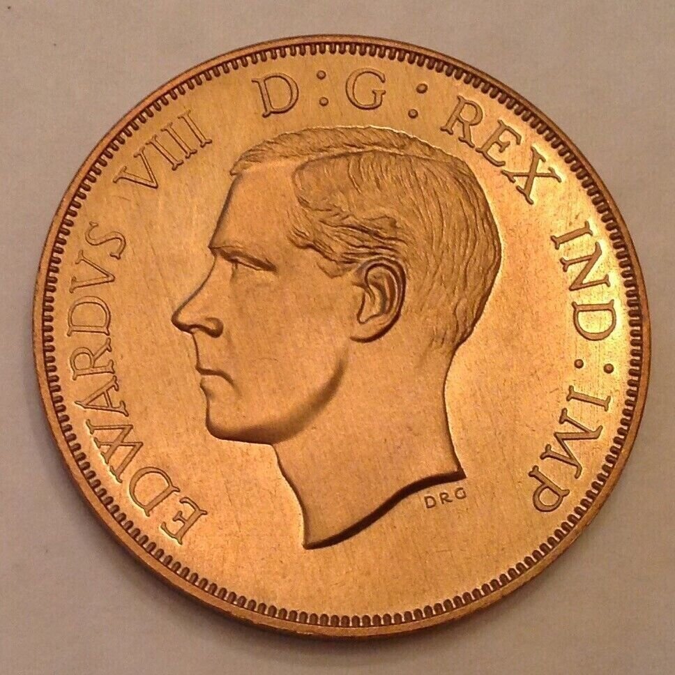 Rare 1937 Canada Large Brass Edward VIII Fantasy Voyager Canoe $-mintage 750