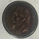 1870 A  France Napoleon III Large silver 5 Fr , Nice- Dramatic Toning