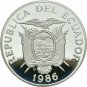 1986 Ecuador Large Silver Proof 1000 Sucres World Cup Soccer(Football)