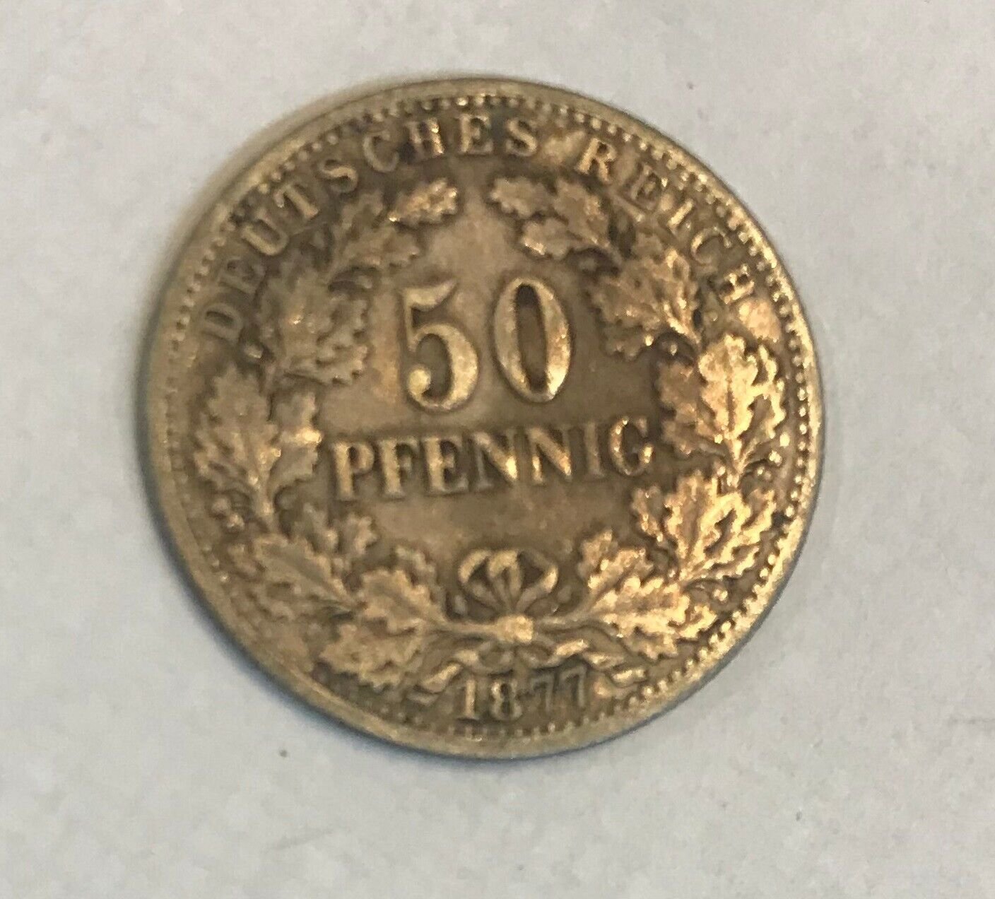 1877 D Germany Silver 50 pf- rare type km 8