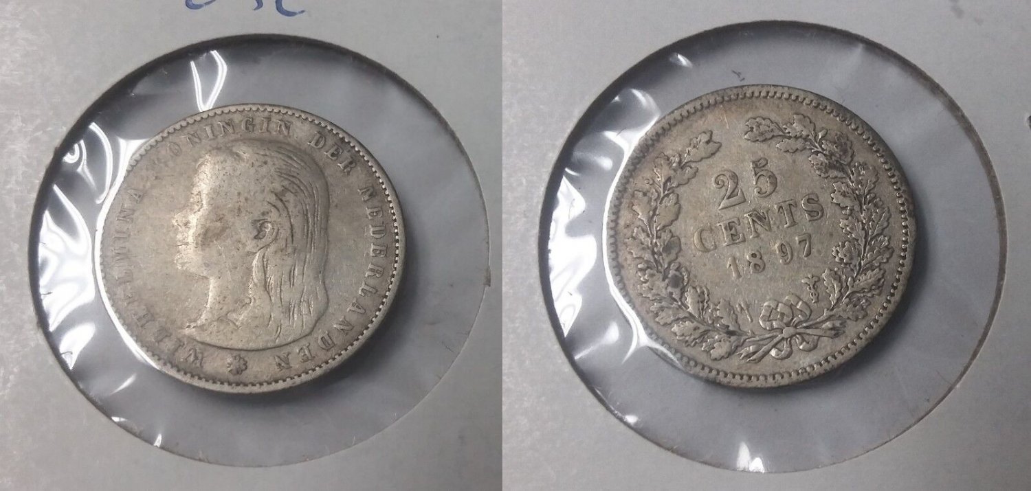 1897 Netherlands Silver 25 c