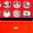 Rare 1969 Tunisia Large Silver Proof 10 coin set-Italian mint-not Franklin