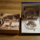 2012 Niger 1000 Francs Color Silver Proof  Striped Jackal -mintage 1000-Box