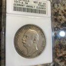 Rare 1911 Anhalt Dessau Germany 3 Mark-ANACS AU details