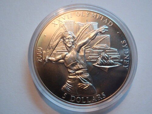 Liberia 2000  $5 Olympic Javelin