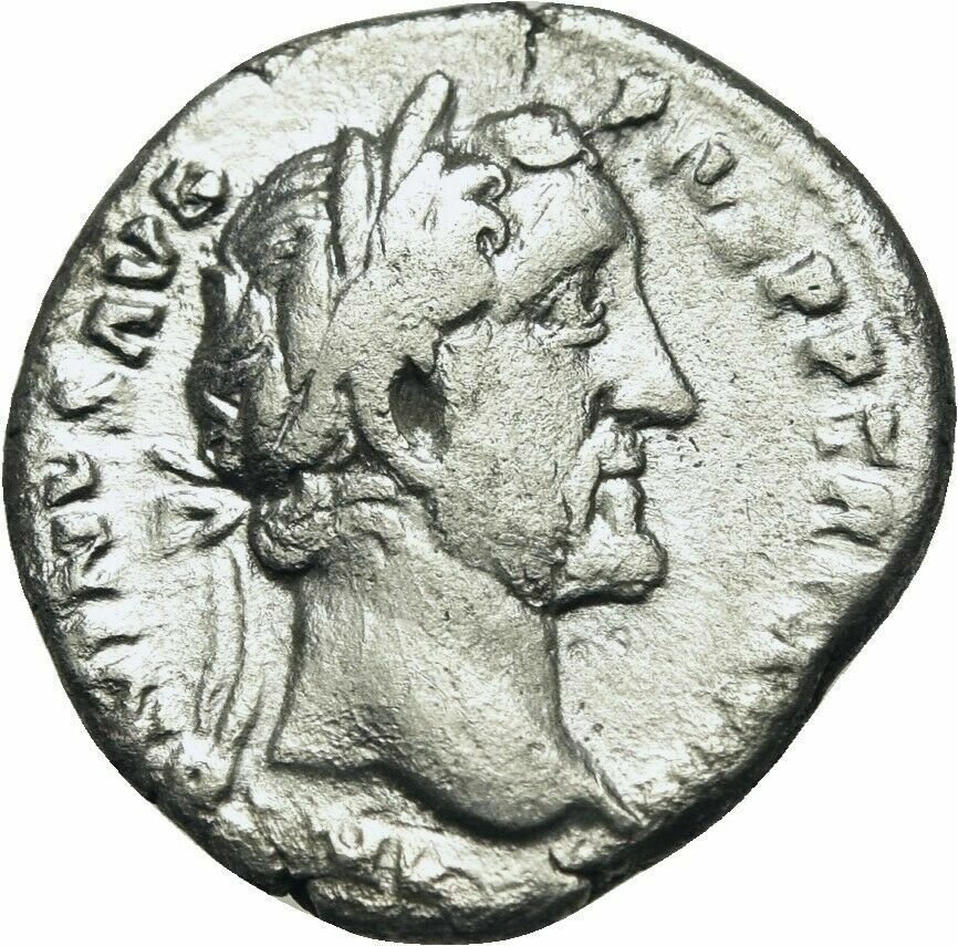 Ancient Rome Antoninus Pius AD 138-161 SILVER DENARIUS FORTUNA #3
