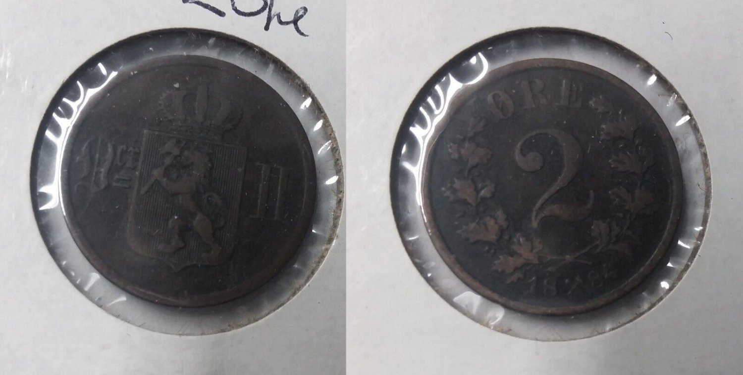 1884 Norway 2 Ore