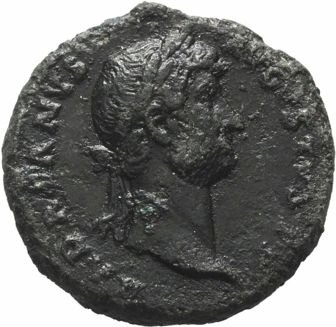 Ancient Rome AD 117-138 HADRIAN Large AS SALUS SERPENT #3