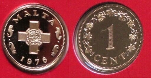 1976 Malta Proof 1 C, St.George Cross