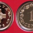 1976 Malta Proof 1 C, St.George Cross