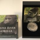Rare 2013 Cameroon 1 OZ antique Silver 1000 Francs Gorilla, Boxed/COA