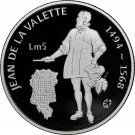 2007 Malta  Large Silver Proof 5 Liri Grand Master Jean de La Valette-original p
