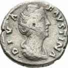 Ancient Rome AD 140/1 Faustina Senior Silver Denarius AETERNITAS #3