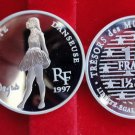 1997 France Large Silver Proof 10 fr/1.5 euro Degas/Dancer