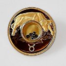 2003 Cook Is. Gold plated Silver w/Gemstones $1 Zodiac- Taurus/Sapphires