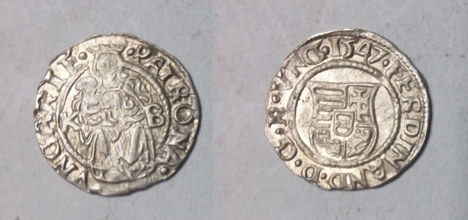 1547 Hungary Silver Denar- King Ferdinand -Habsburg Dynasty #2