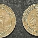 1870 Spain 2 Centimos Liberty/Lion Nice condition