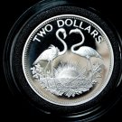 1989 Bahamas Sterling Silver Proof $2 Flamingo