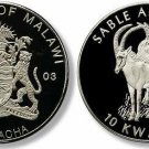 Malawi 2003 Large Proof 10 Kwacha-Sable Antelope