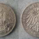 1913 J Hamburg (Germany) Large silver 5 Mark, NICE,Scarce