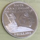 1992 Bahamas Large Proof Silver $5 Moon Landing-500 years