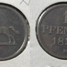 1855 BRUNSWICK-WOLFENBÜTTEL 1 pfennig-horse