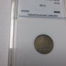 Rare 1869 Spain silver 50 Centimos