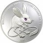 2006 Mongolia Large Silver Proof 500 T Long Eared Jerboa w/Swarovski crystal