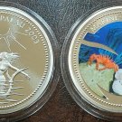2003 Palau Large Color $1 Crab/Bare-breasted Mermaid