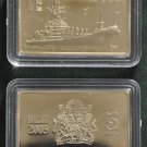 2005 Malawi Goldplated 5 Kwacha WWII ships USS Missouri