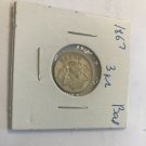 1867 Baden silver 3 Kreuzer- Nice
