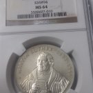 Rare 1983 DDR East Germany Large silver 20 Marks-Martin Luther-NGC MS 64