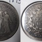 1873 A France Large Silver 5 Franc- Hercules/3 Graces