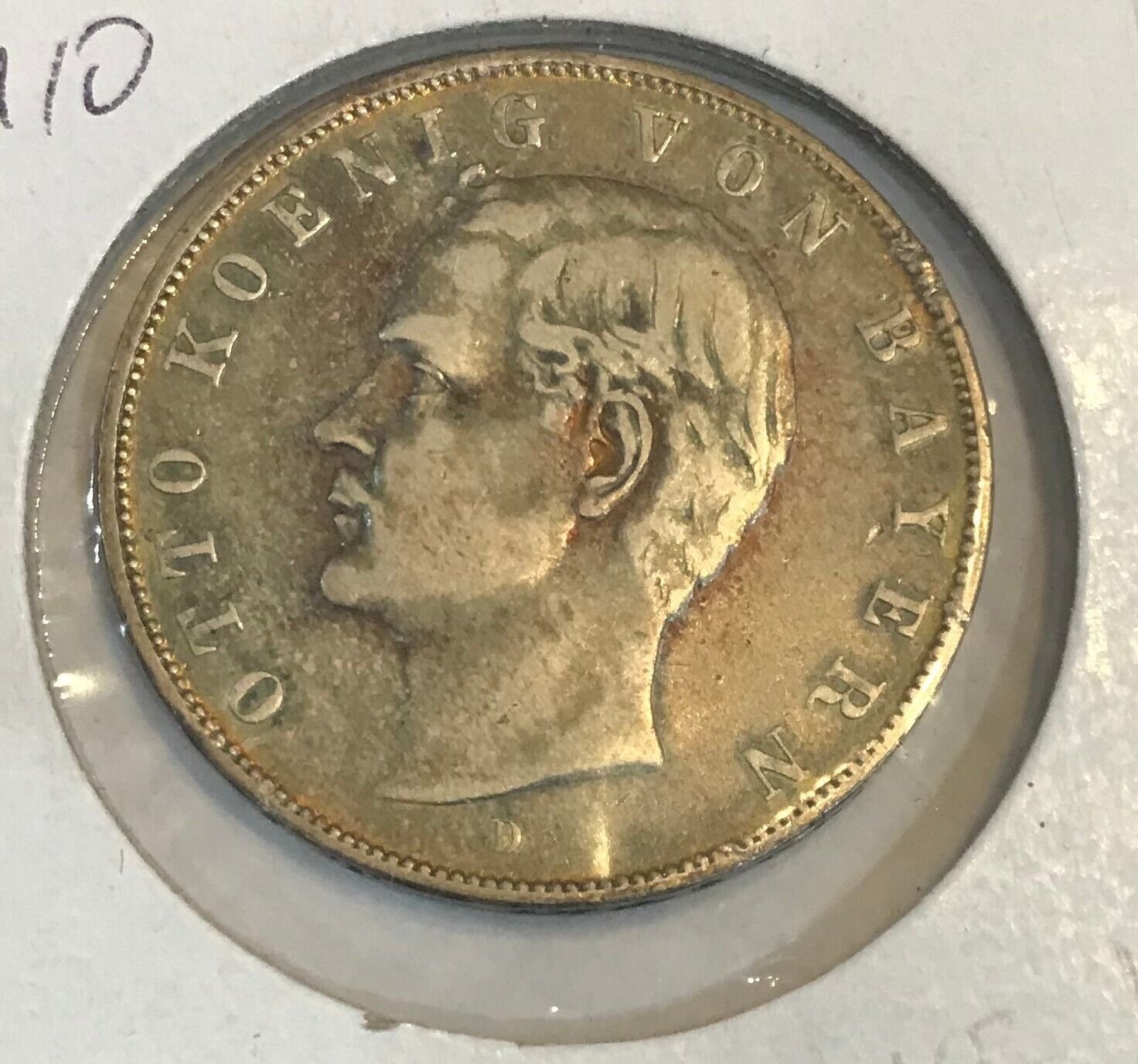 1910 Bavaria Germany Large Silver 3 Mark