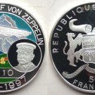 1997 Benin Silver proof Color 500 francs-Zeppelin