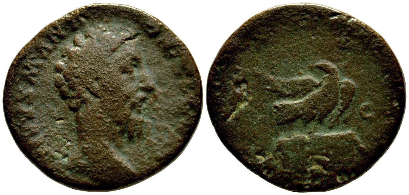Ancient Rome 180 AD MARCUS AURELIUS Large SESTERTIUS DIVUS COMMODUS CONSECRATIO