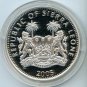 Rare 2005 Sierra Leone Large Proof Silver $10 Pope John Paul II Box/certificate