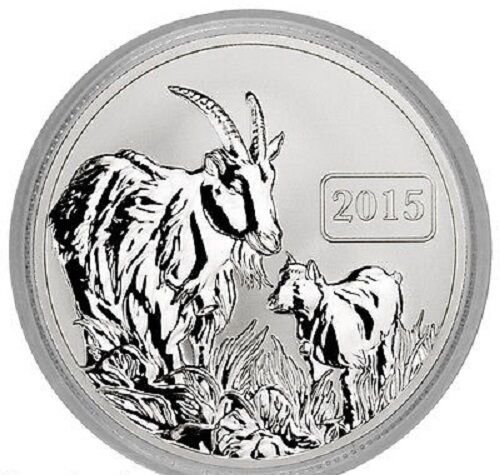 2015 Tokelau Large 1 OZ.999 Silver Reverse Proof $1 Year of the Goat
