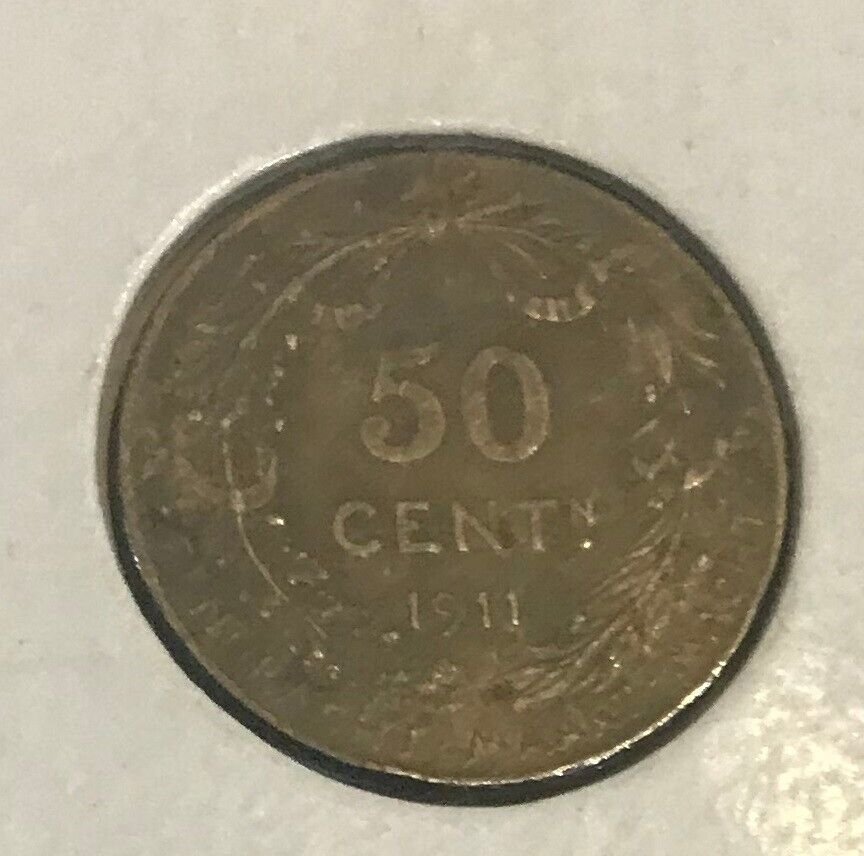 1911 Flemish Belgium silver 50 centimes