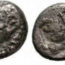 Ancient Greece 5 Cent BC Ionia Colophon Archaic small silver hemiobol Apollo