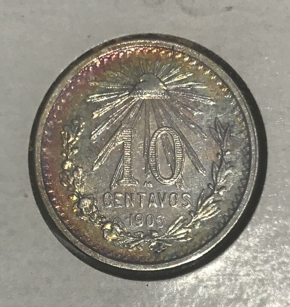 1906 Mexico 10 Centavos Great toning