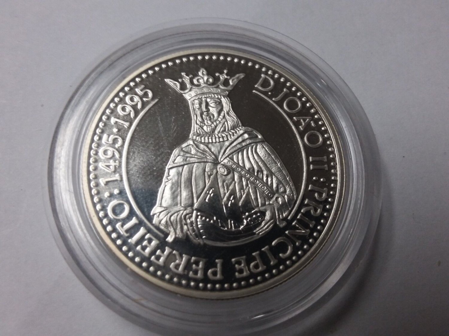 1995 Portugal Large Proof Silver 200 Esc Discovery-King Joao