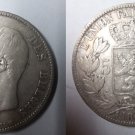 1868 Belgium Large Silver 5 Francs