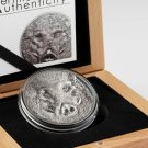 2018 Mongolia 1 Oz Antique Silver 500 Terper WILD BOAR /Nice BOX