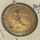 1914  France Liberty silver 1 Franc